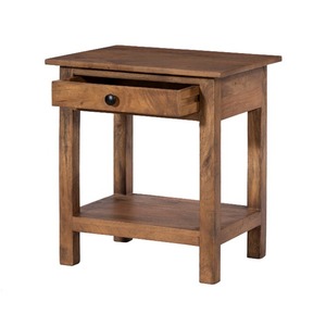 Mesita de noche de 1 cajón de madera clásica moderna para dormitorio, apartamento, versátil para muebles para el hogar, sala de estar, comedor - Product Image 4