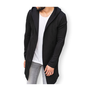 Cardigan surdimensionné en forme de V noir 100% coton pour hommes, col roulé tendance, tissage tricoté pour l'hiver 2020, meilleur prix de gros offert - Product Image 4