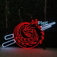 Enseigne au néon personnalisée, logo de dragon, enseigne lumineuse au néon, bandes LED, entreprises de publicité, présentoir de bar, vitrine en acrylique