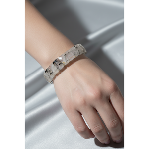 กำไลข้อมือหินควอตซ์รูทิเลเต็ดทรงสี่เหลี่ยมเจียรแบบกว้าง - Product Image 6