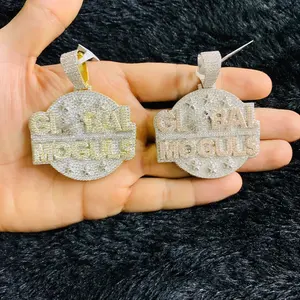 Colgante para Hombre Chapado en Plata, Estilo Hip Hop, para Compromiso, Boda o Fiesta, Personalizable, con Micro Pavé de Circonita Cúbica (CZ) y Acabado Iced Out Bling - Product Image 5