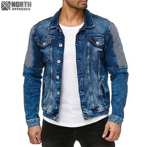 New Arrival Fashion Denim Jacket Wholesale Washed Custom Blue <b>Black</b> Men Denim Jean Jackets High Quality - Jeans Jacket for Men - Product Image 1
