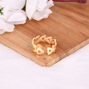 Wholesale 25 Piece Yellow Gold Plated Brass <b>Adjustable</b> <b>Ring</b> Handmade Designer Minimalist Wedding Engagement Gift Stylish - Product Image 6