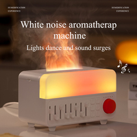 Diffuseur d'arômes à bruit blanc en plastique blanc, de fabrication industrielle, pour table, 150 ml, hôtel, maison, mini, rechargeable par USB, flamme 3D intelligente