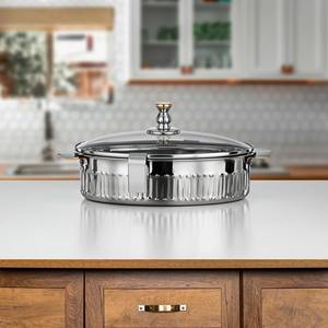 Cacerolas Modernas y Elegantes de Acero Inoxidable con Acabado Plateado para Servir Alimentos, Olla Caliente, Uso en el Hogar, Hotel, Restaurante, Ecológicas - Product Image 2