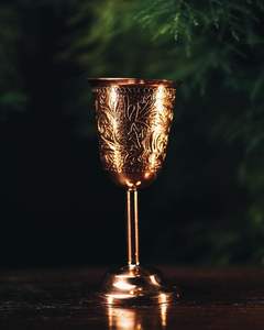 Traditional Ayurvedic copper drinking <b>glass</b> handcrafted from pure metal great for promoting wellness and balance - Product Image 1
