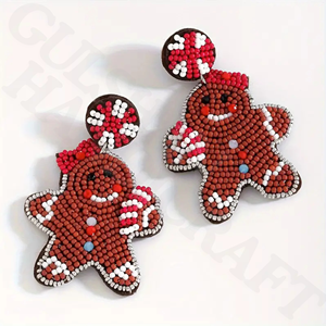 ต่างหูห้อยลูกปัดรูปผีเสื้อทำมือสไตล์โบฮีเมียนของผู้หญิงสีสันสดใสสำหรับเครื่องประดับวันหยุด - Product Image 3