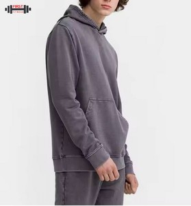 Best Quality Men's Winter Plus Size Acid Wash <b>Tracksuit</b> Sets Breathable 100% Cotton Windproof Quick Dry for Sporting Jogging - Product Image 2