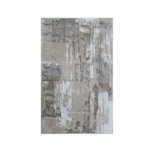 Tapis de bain Mikel Ecru Beige Argent 60*100cm en coton recyclé teint en fil jacquard, marque privée, fabriqué en Turquie - Product Image 2