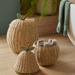 Cesta de almacenamiento de ratán en forma de pera hecha a mano de alta calidad, organizador decorativo de mimbre Natural, proveedor de Vietnam - Product Image 5