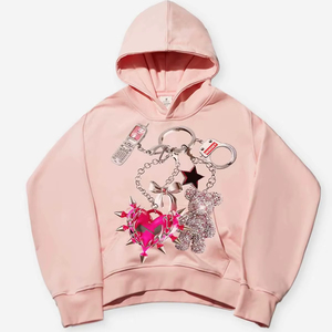 เสื้อสเวตเตอร์แบบมีฮู้ดพิมพ์ลายโอเวอร์ไซส์ใส่ได้ทั้งชายและหญิงเสื้อสวมหัวปักลายออกแบบโลโก้ได้ตามต้องการ - Product Image 1