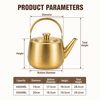 Bouilloire en acier inoxydable 304 grande capacité avec sifflet, théière, marmite à soupe, écologique, usage commercial et domestique
