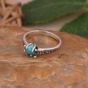 แหวนเงินแท้ประดับทับทิมทรงคิงแมน ดีไซน์โบโฮ งานแฮนด์เมด เหมาะเป็นของขวัญแต่งงานสำหรับเธอ - Product Image 2