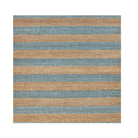 Tapis en toile de jute tissé à la main 100% naturel avec motif rayé antidérapant pour salon et décoration commerciale
