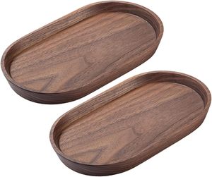 Bandeja de servicio de madera de Acacia tallada personalizada, vajilla multifuncional, herramienta para desayuno, té, almacenamiento de joyas, cocina, comedor y baño - Product Image 6