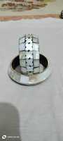 Bracelets en tungstène nacre élégants sur mesure avec breloque bouddhiste plaquée rhodium noir scintillant lumineux pour n'importe quelle tenue