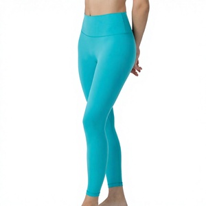 Custom Logo Solid Women's Yoga Legging Quick Dry Full-Length <b>Pants</b> for Gym & Fitness OEM Service Custom Logo Print - Product Image 1