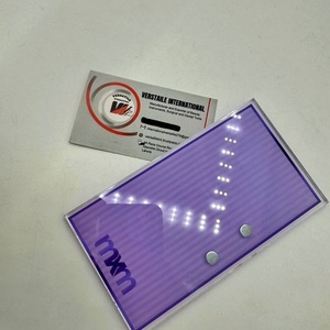 Cils magnétiques ovales en acrylique réutilisables et écologiques, motif floral violet, vente en gros, marque privée - Product Image 5