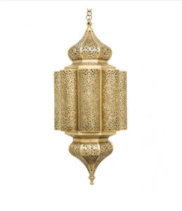 Lampe suspendue en métal massif pur de conception standard Lampe suspendue décorative finie en or Éclairage en métal de style marocain - Product Image 1