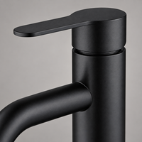 Robinet de lavabo haut de gamme WYRAX en acier inoxydable 304 brossé, à montage sur comptoir, monotrou, avec poignée unique et aérateur à valve en céramique