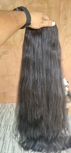 Extensiones de cabello Remy de trama recta de un donante de doble dibujado Original del sur de la India Cabello de onda profunda de templo indio crudo - Product Image 3