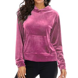 Streetwear OEM de marque, survêtement en velours de coton, sweat à capuche zippé 2 pièces et survêtement de jogging avec taille confortable pour les filles - Product Image 4