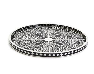 Plateau de service en incrustation d'os au design unique Plateau de service de petit-déjeuner de style marocain pour la maison Hôtel Décoration de table Plateau de service en incrustation d'os - Product Image 4