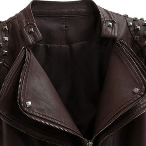 Chaqueta elegante para mujer con diseño de logotipo personalizado transpirable de la mejor calidad, chaqueta de cuero cómoda con cuello levantado de último diseño - Product Image 3