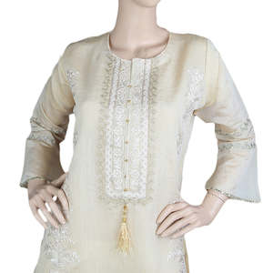 Kurti bordado de lujo para mujer - Color Fawn - Product Image 2