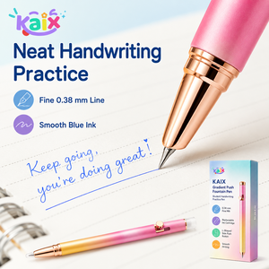 Pluma Estilográfica KAIX de Escritura Suave con Degradado, Punta Fina de 0.38mm, <span class=keywords><strong>Recargable</strong></span> y Retráctil para Práctica de Escritura - Product Image 2