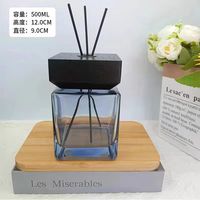 Bouteille diffuseur carrée en verre de 500 ml en gros, vide, pour diffuseur à bâtonnets, pour la décoration et les parfums d'intérieur