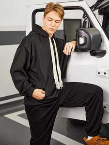 Survêtement deux pièces personnalisé pour hommes pull-over décontracté pantalon de survêtement à capuche dernière conception ensembles de jogging de rue - Product Image 5