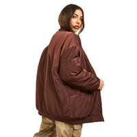 Blouson Bomber Femme Imperméable en Satin Matelassé Respirant et Rembourré, Style Hip Hop, 100% Polyester, Vente en Gros