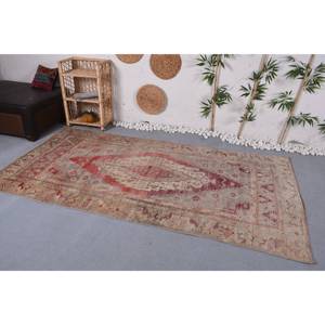 พรมขนสัตว์วินเทจสีแดงสีเบจสไตล์คลาสสิกลวดลายเรขาคณิตสำหรับทางเข้า4.5x8.7ฟุตขนาด9x12สี่เหลี่ยมลายยางด้านหลัง - Product Image 2