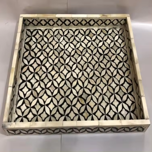 Suministro directo de fábrica, nueva bandeja para servir con incrustaciones de hueso para restaurante y bandeja decorativa para el hogar, bandeja para servir con incrustaciones de hueso de la mejor calidad - Product Image 4