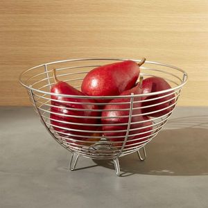 Elegant Decorative Fruit <b>Basket</b> White Powder Coated Iron <b>Wire</b> Eco-Friendly Multifunction Home Kitchen Beverage <b>Storage</b> Metal - Product Image 4