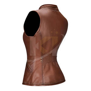 El Chaleco de cuero más vendido para mujeres adultas Cuero genuino en nuevo estilo Chaleco de cuero de moda de alta calidad - Product Image 3