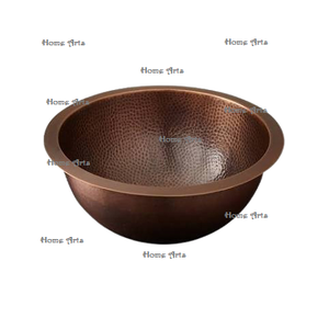 Fregadero de forma redonda de Diseño Estándar Fregadero de cobre de cocina martillado de cobre de calidad superior a precio atractivo - Product Image 4