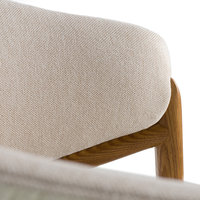 Fauteuil lounge design mid-century de haute qualité avec pieds en bois renforcés, revêtement en velours, conçu pour durer des années, idéal pour la chambre à coucher