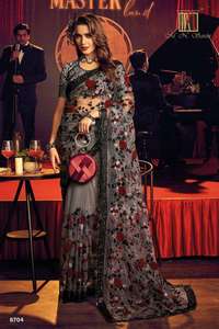 ส่าหรีตาข่ายหนักมีสไตล์พร้อมเสื้อเบลาส์ดีไซน์โดดเด่นสำหรับงานปาร์ตี้ขายส่งสินค้าราคาคุ้มค่า - Product Image 4