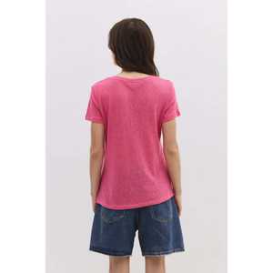 Camiseta básica de lino con cuello en V - Product Image 5