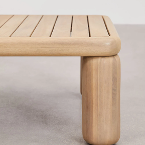 Table basse haut de gamme en bois de teck massif résistant aux intempéries mobilier d'extérieur rectangulaire polyvalent salon chambre hôtel utilisation - Product Image 4