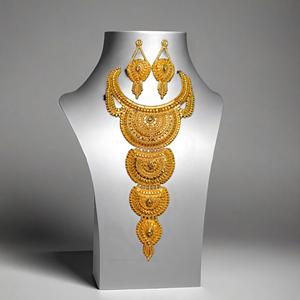 ชุดต่างหูสร้อยคอพร้อมชุดต่างหูชุบทอง22K ชุดสร้อยคอสไตล์อินเทรนด์ - Product Image 1