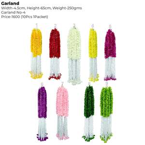 Guirnalda de flores artificiales con plástico AFF-Garland-4.2 Precio Rs.1600/10 piezas {Diferentes colores disponibles} - Product Image 3