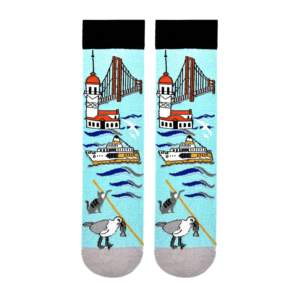 Chaussettes unisexes à l'effigie d'Istanbul, 90 % coton, colorées, flexibles, inodores, motifs inspirés de la Tour de Maiden, du Pont et du Ferry, différentes tailles - Product Image 1