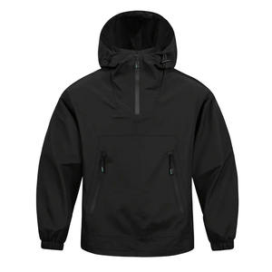 Men's Sporty Pullover <b>Windbreaker</b> with Hood Casual Mesh Lining Jackets for Spring Autumn Winter <b>Camping</b> OEM Service - Product Image 3