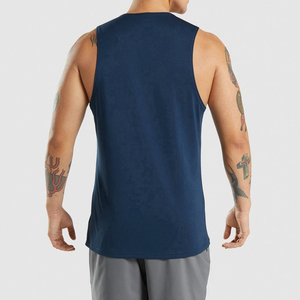2024 Men's Casual Athletic Sleeveless Tank Top Breathable 100% Cotton Knit Hood Solid Colors Plain Print Design Wholesale Sale - Product Image 2