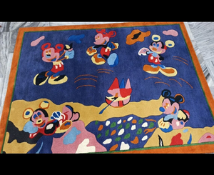 พรมขนสัตว์แท้ 100% สีฟ้า ลายมอลตี้ ทอมือ ขนาด 6x6 ฟุต สไตล์โมเดิร์น ปรับแต่งได้ เหมาะสำหรับห้องนั่งเล่นเด็ก ใช้ในบ้าน ทนทานสูง - Product Image 1