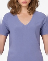 T-shirts pour femmes à col en V, 100% coton, manches courtes, respirants, écologiques, décontractés pour l'été, avec applications personnalisables