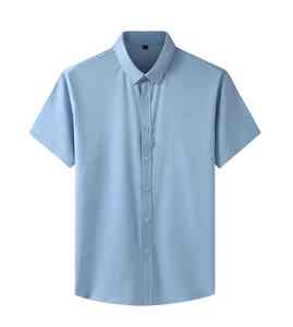 T-shirts pour hommes en bleu clair, dernier design, 100% coton, tricot de haute qualité, respirant, manches courtes, couleur unie pour - Product Image 1